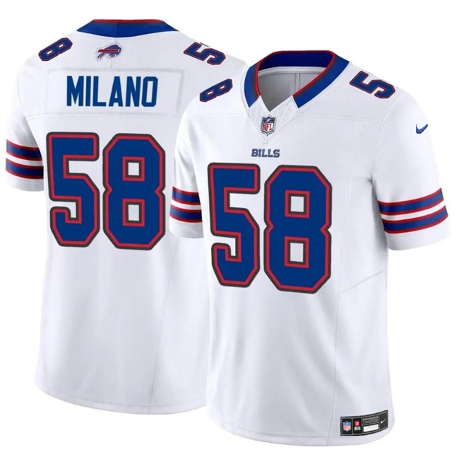 Men's Buffalo Bills #58 Matt Milano White 2024 F.U.S.E. Vapor Untouchable Limited Football Stitched Jersey